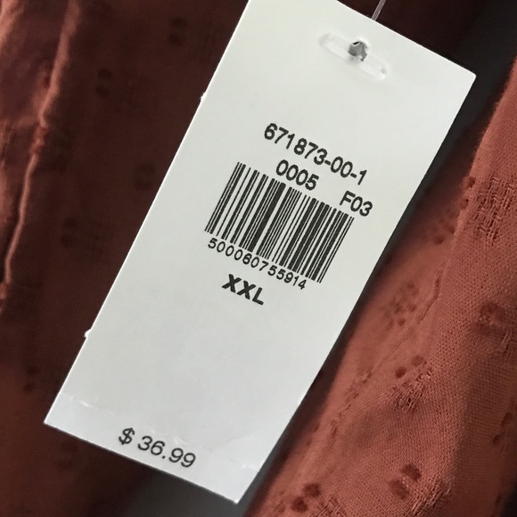 Old Navy Rust Burnt Orange Oversized Smoked Long Sleeve Boho Peasant Blouse - Picture 10 of 14